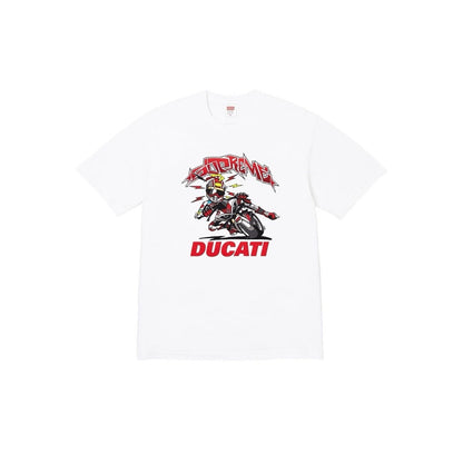 810#p40💰 Supreme x DUCATI 联名款SS24 WEEK16 BIKE TEE摩托车印花图案短袖T恤男女同款 DUCATI 联名款 > 宽松版型 采用260克精梳棉双纱 从面 - view 5