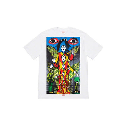 款号820#p40💰 Supreme SS19 x Gilbert x George LIFE Tee Black 联名款 背后印花短袖T恤 男女同款 黑色 宽松版型 采用260克精梳棉双纱 从面 - view 5