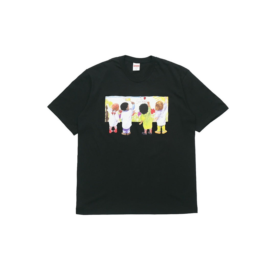 款号821#p40💰 Supreme SS19 Kids Tee Back 儿童涂鸦圆领短袖T恤 男女同款 黑色 宽松版型 采用260克精梳棉双纱 从面料到辅料全部三标齐全跟足ZP 进口松井公 - view 4