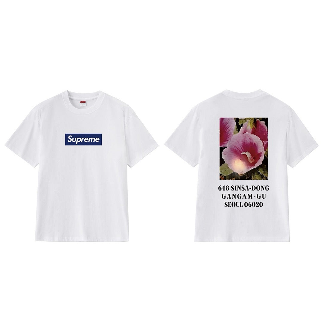 款号M225#p40💰 Supreme FW23 首尔开业限定系列 Box Logo Tee 字母花卉合身印花圆领短袖美式潮流T恤 男女同款 宽松版型 采用260克精梳棉双纱 从面料到辅料全部三 - view 7
