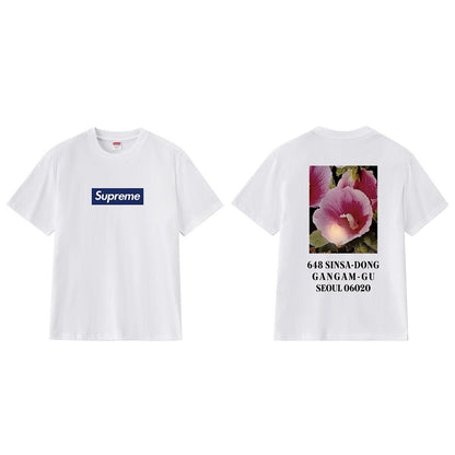 款号M225#p40💰 Supreme FW23 首尔开业限定系列 Box Logo Tee 字母花卉合身印花圆领短袖美式潮流T恤 男女同款 宽松版型 采用260克精梳棉双纱 从面料到辅料全部三 - view 7