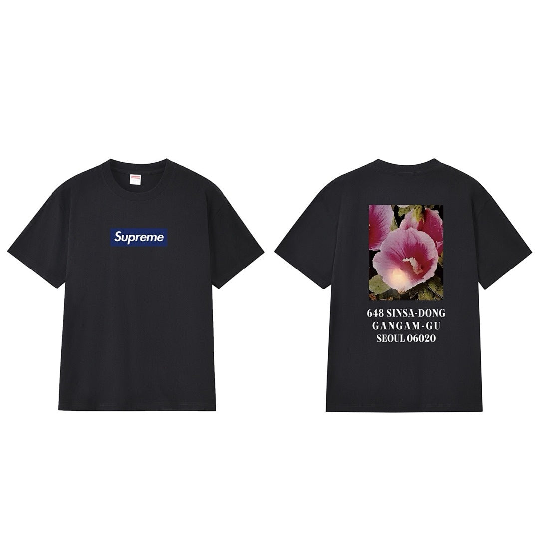 款号M225#p40💰 Supreme FW23 首尔开业限定系列 Box Logo Tee 字母花卉合身印花圆领短袖美式潮流T恤 男女同款 宽松版型 采用260克精梳棉双纱 从面料到辅料全部三 - view 8