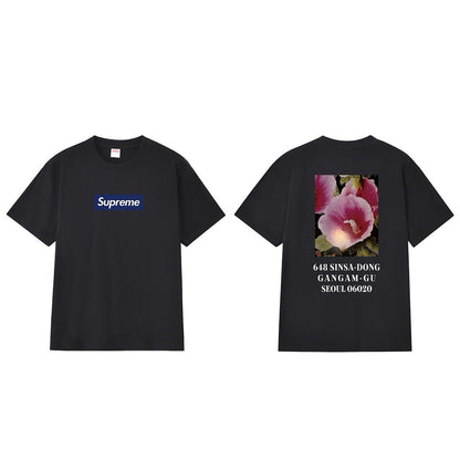款号M225#p40💰 Supreme FW23 首尔开业限定系列 Box Logo Tee 字母花卉合身印花圆领短袖美式潮流T恤 男女同款 宽松版型 采用260克精梳棉双纱 从面料到辅料全部三 - view 8
