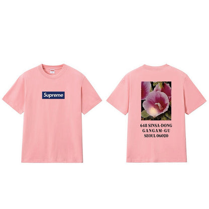 款号M225#p40💰 Supreme FW23 首尔开业限定系列 Box Logo Tee 字母花卉合身印花圆领短袖美式潮流T恤 男女同款 宽松版型 采用260克精梳棉双纱 从面料到辅料全部三 - view 13