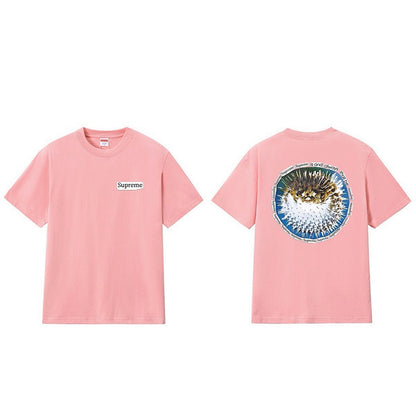 款号M229#p40💰 Supreme SS23 WEEK18系列 BLOWFISH TEE 字母图案印花圆领套头短袖T恤 男女同款 宽松版型 采用260克精梳棉双纱 从面料到辅料全部三标齐全跟足 - view 14