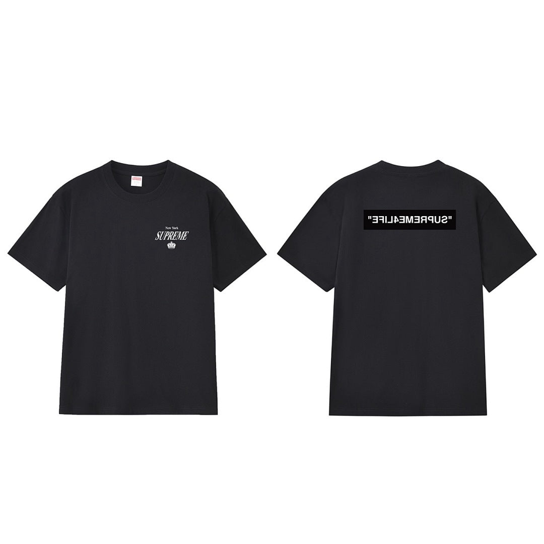 款号M230#p40💰 Supreme 24FW 4 Life Tee 皇冠字母印花短袖T恤 宽松版型 采用260克精梳棉双纱 从面料到辅料全部三标齐全跟足ZP 进口松井公司浆料印花绝不开裂 整 - view 5