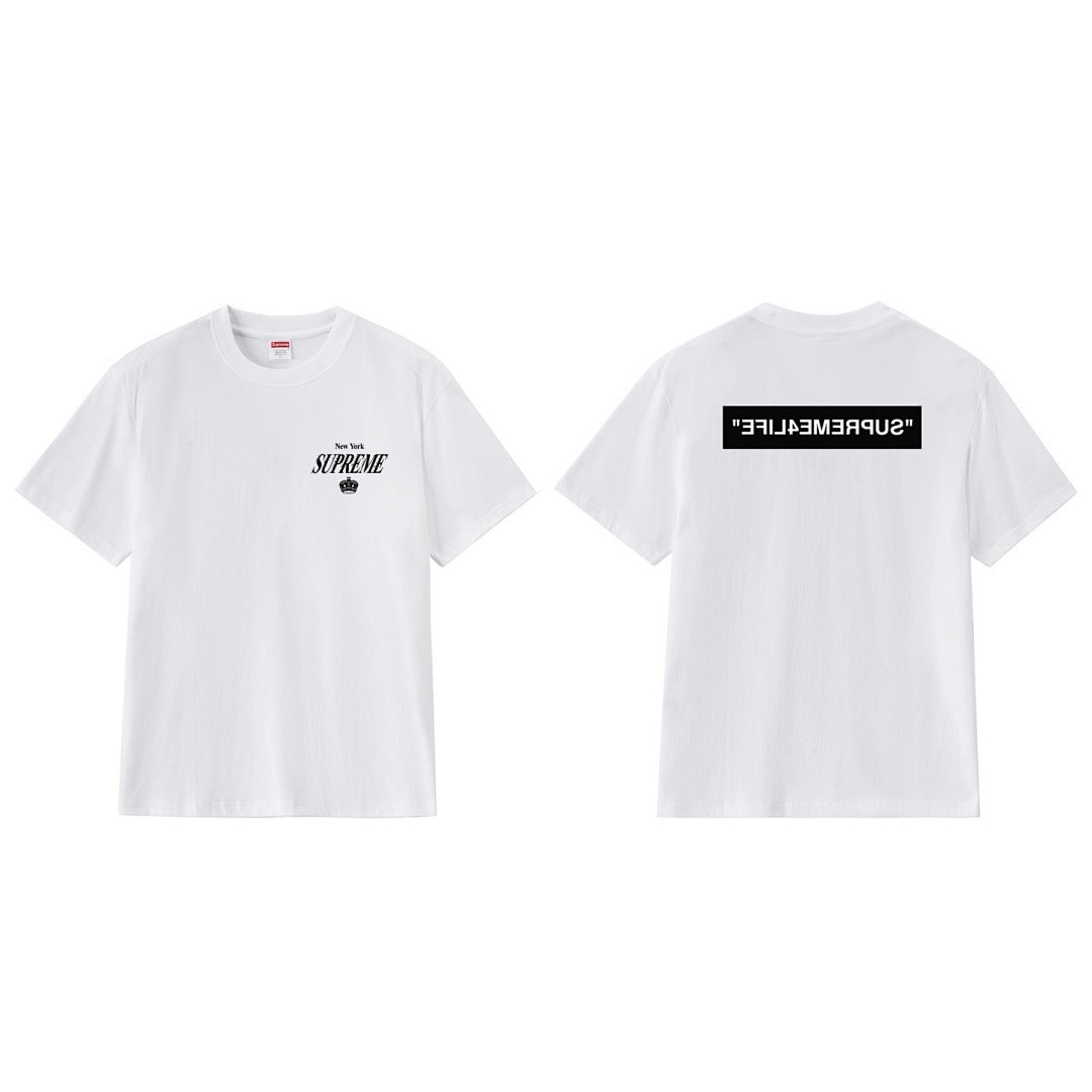 款号M230#p40💰 Supreme 24FW 4 Life Tee 皇冠字母印花短袖T恤 宽松版型 采用260克精梳棉双纱 从面料到辅料全部三标齐全跟足ZP 进口松井公司浆料印花绝不开裂 整 - view 12