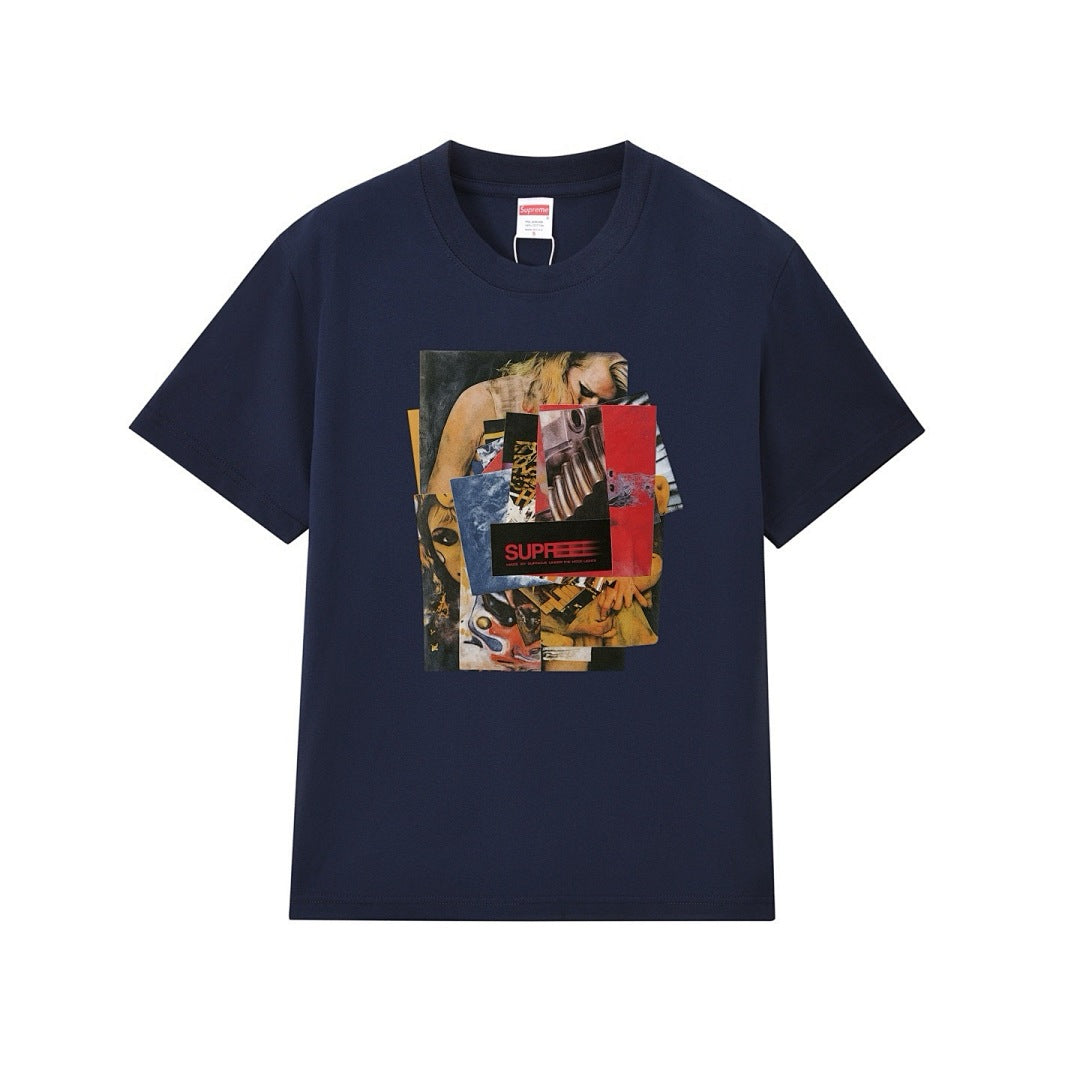 款号M232#40💰 Supreme Week 1 Stack Tee 堆叠照片印花圆领套头短袖美式潮流T恤 男女同款 宽松版型 采用260克精梳棉双纱 从面料到辅料全部三标齐全跟足ZP 进口松井 - view 1