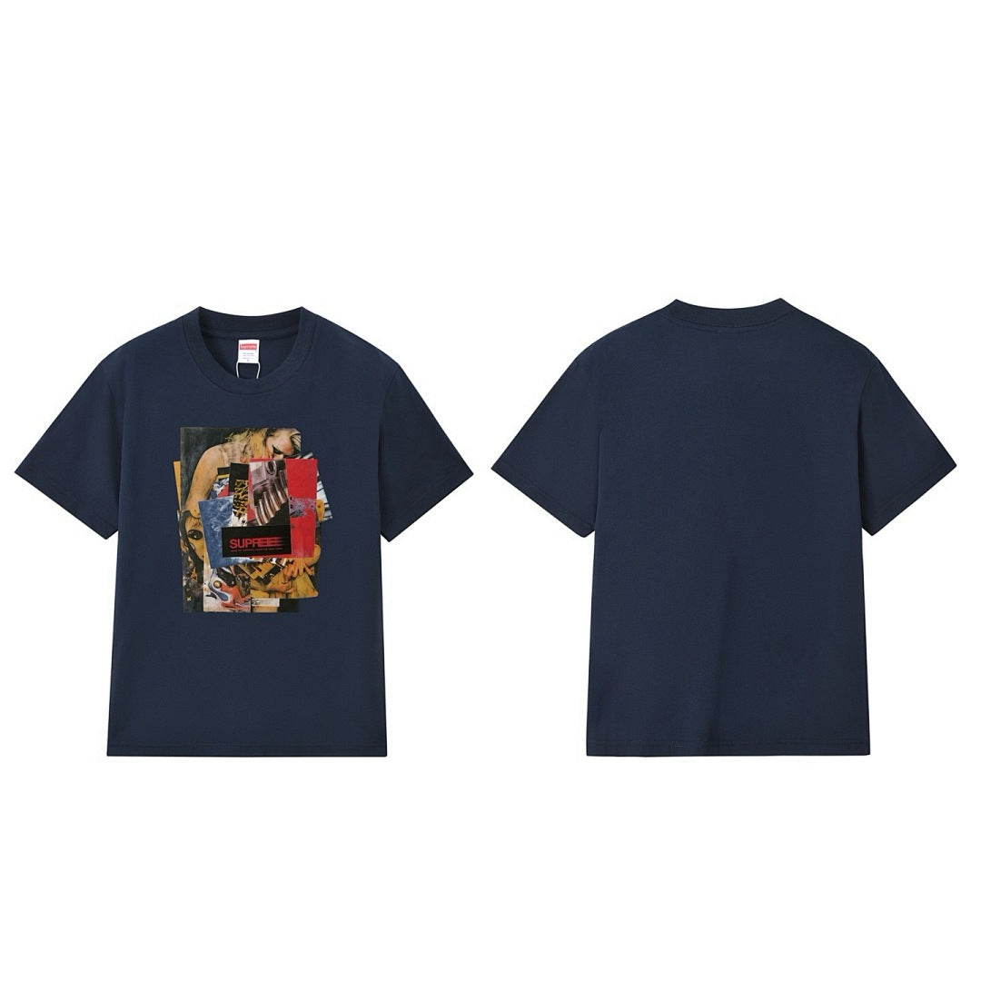 款号M232#40💰 Supreme Week 1 Stack Tee 堆叠照片印花圆领套头短袖美式潮流T恤 男女同款 宽松版型 采用260克精梳棉双纱 从面料到辅料全部三标齐全跟足ZP 进口松井 - view 2