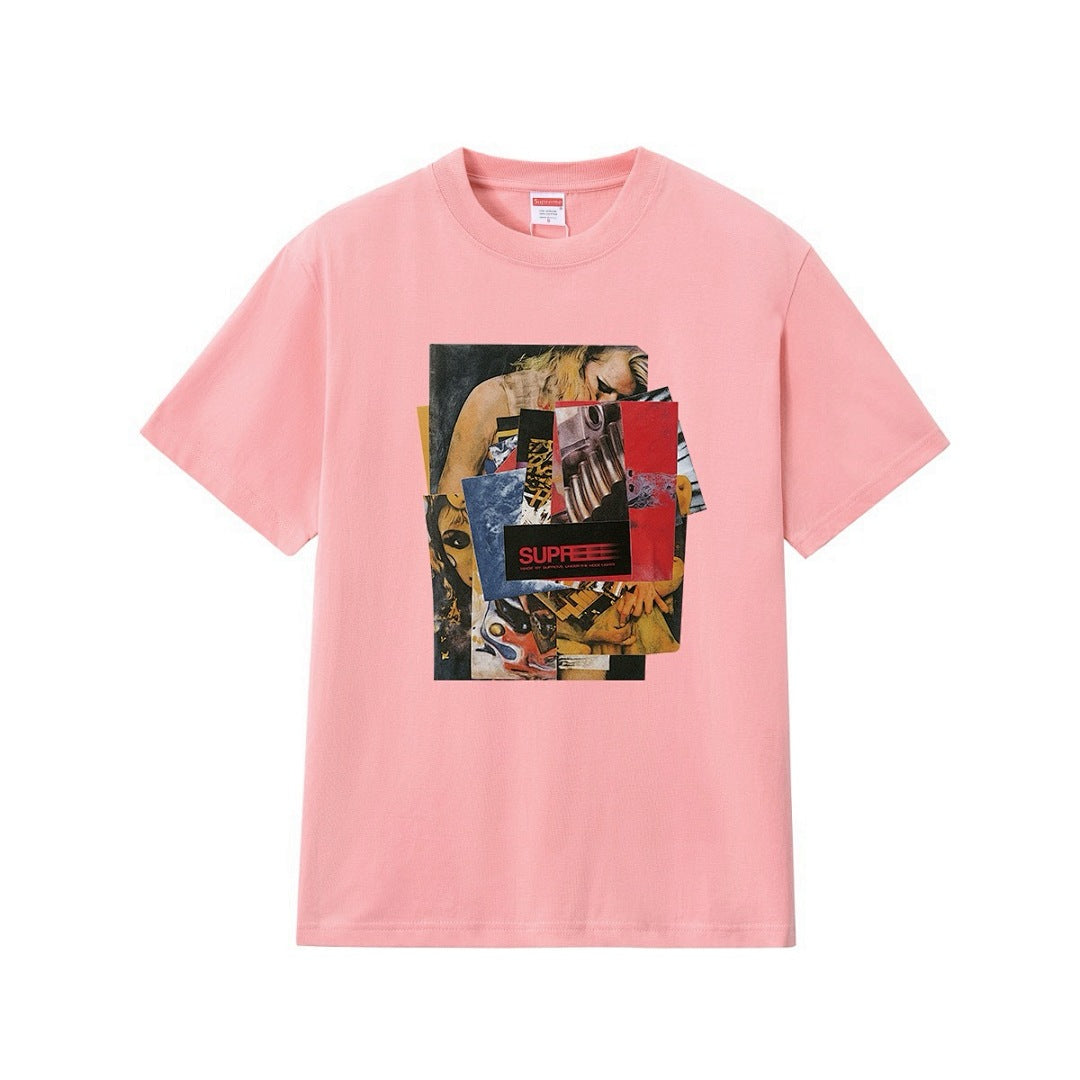 款号M232#40💰 Supreme Week 1 Stack Tee 堆叠照片印花圆领套头短袖美式潮流T恤 男女同款 宽松版型 采用260克精梳棉双纱 从面料到辅料全部三标齐全跟足ZP 进口松井 - view 4
