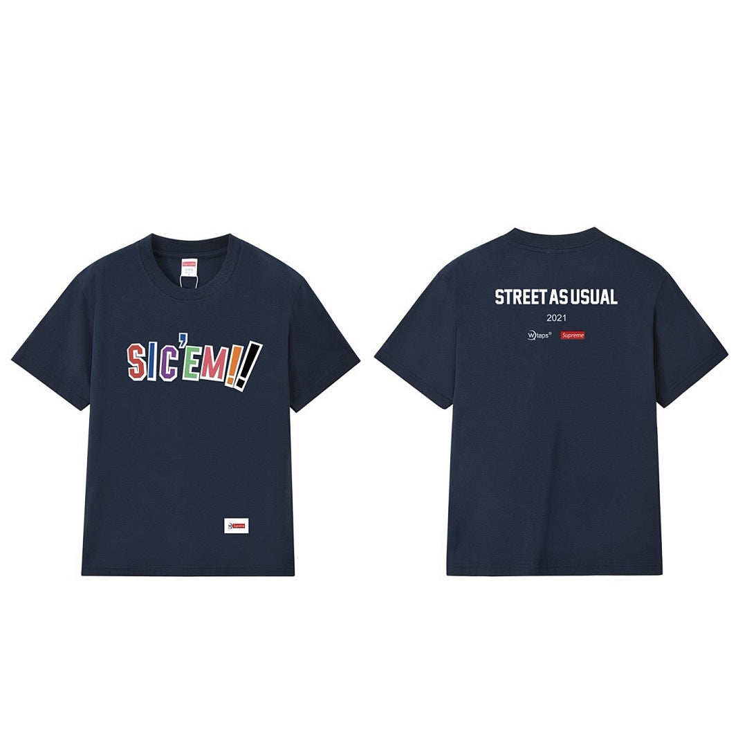 款号M233#p40💰 Supreme x wtaps WTAPS联名系列 骰子字母徽标logo印花圆领T恤 男女同款情侣款 宽松版型 采用260克精梳棉双纱 从面料到辅料全部三标齐全跟足ZP 进 - view 4