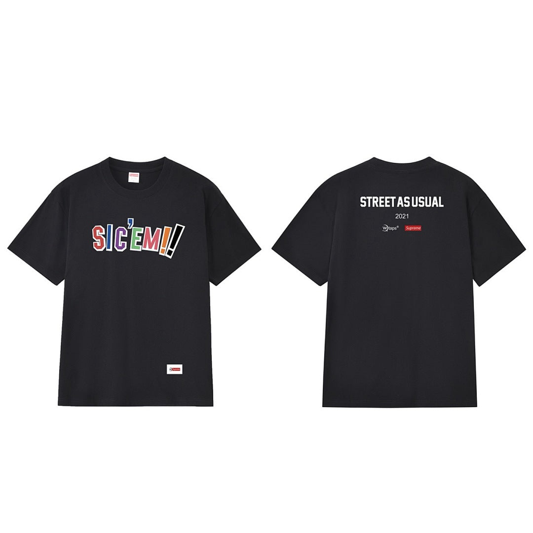 款号M233#p40💰 Supreme x wtaps WTAPS联名系列 骰子字母徽标logo印花圆领T恤 男女同款情侣款 宽松版型 采用260克精梳棉双纱 从面料到辅料全部三标齐全跟足ZP 进 - view 16