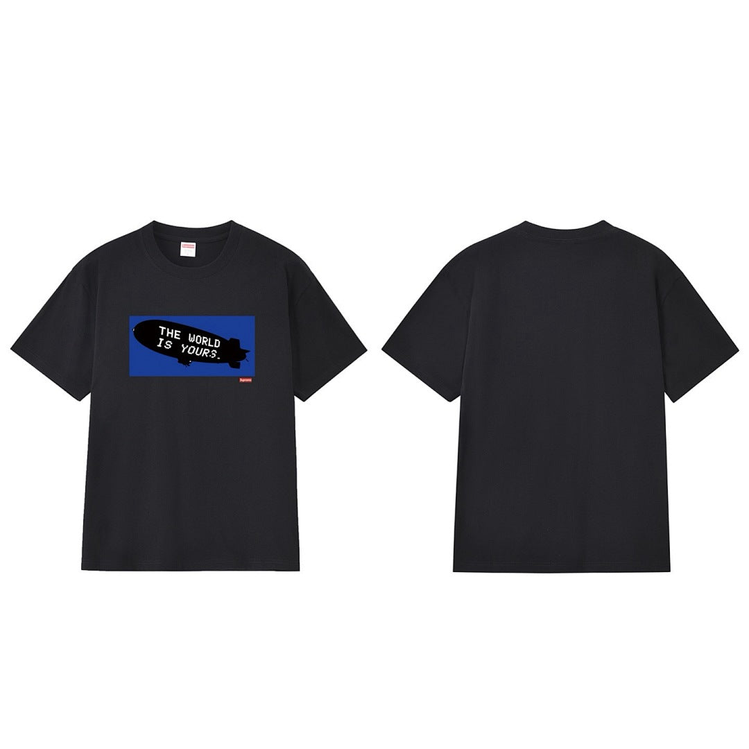 款号M234#p40💰 Supreme FW17 x Scarface Blimp Tee Black 联名款 疤面煞星飞艇短袖美式潮流T恤 男女同款 宽松版型 采用260克精梳棉双纱 从面料到 - view 1