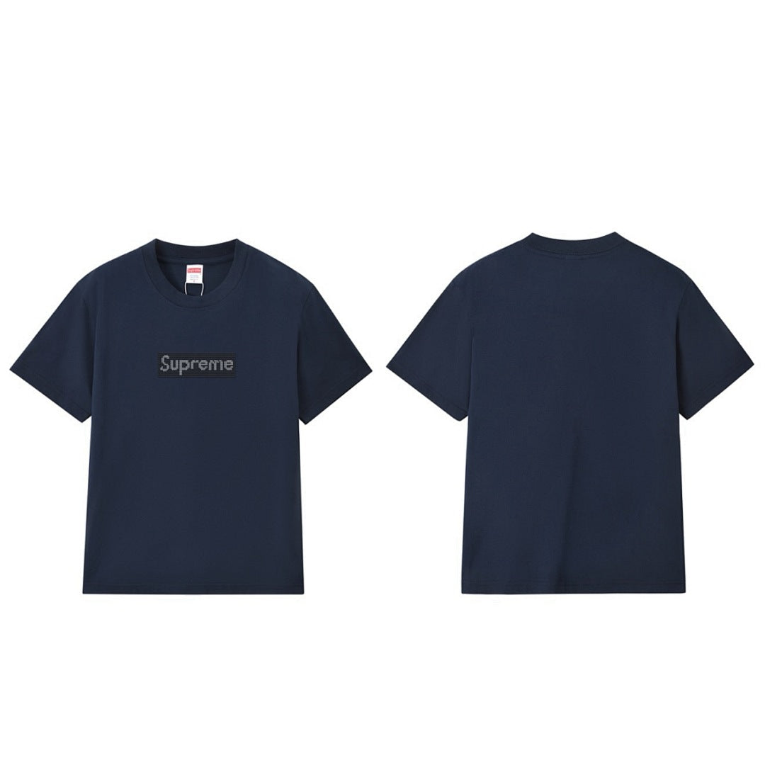 款号M235#p40💰 Supreme x Swarovski/施华洛世奇 联名款 SS19 水晶Bogo短袖美式潮流T恤 男女同款 宽松版型 采用260克精梳棉双纱 从面料到辅料全部三标齐全跟足 - view 1