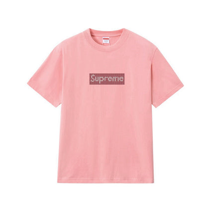 款号M235#p40💰 Supreme x Swarovski/施华洛世奇 联名款 SS19 水晶Bogo短袖美式潮流T恤 男女同款 宽松版型 采用260克精梳棉双纱 从面料到辅料全部三标齐全跟足 - view 4
