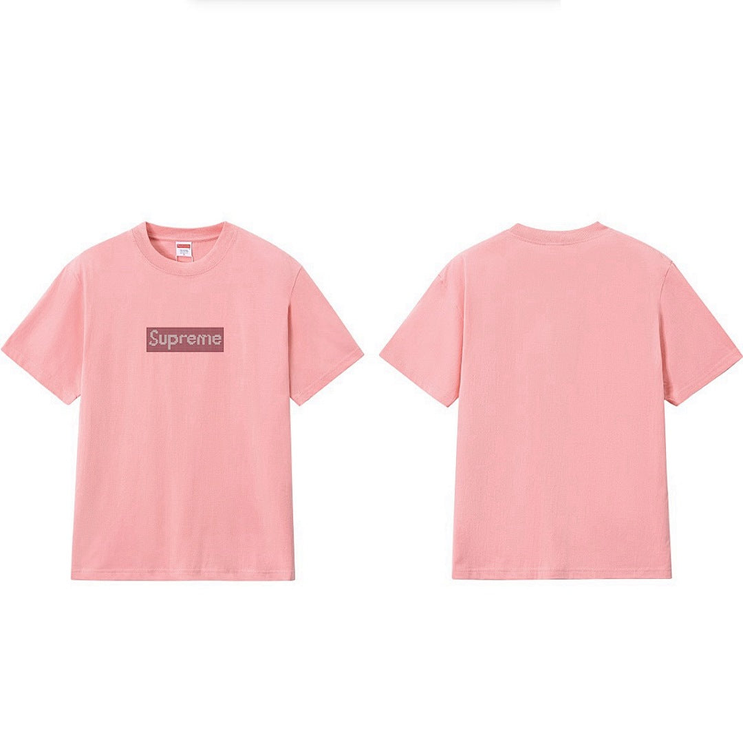 款号M235#p40💰 Supreme x Swarovski/施华洛世奇 联名款 SS19 水晶Bogo短袖美式潮流T恤 男女同款 宽松版型 采用260克精梳棉双纱 从面料到辅料全部三标齐全跟足 - view 5