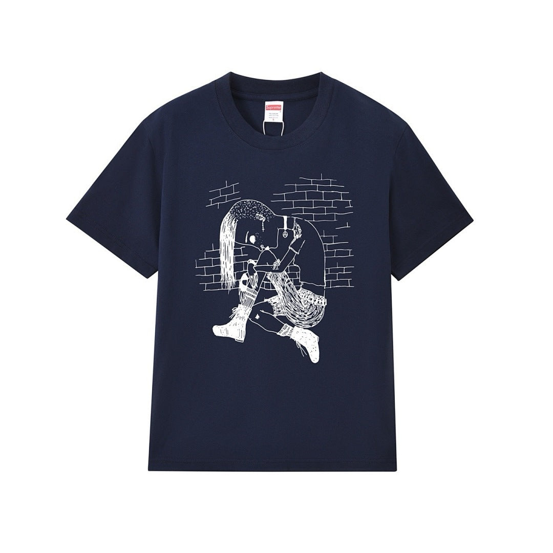 款号M247#p40💰 Supreme x Y’s by Yohji Yamamoto/山本耀司 联名款 FW25 WEEK3 Thinker Tee 人物印花图案圆领短袖T恤 男女同款 宽松版型 - view 4