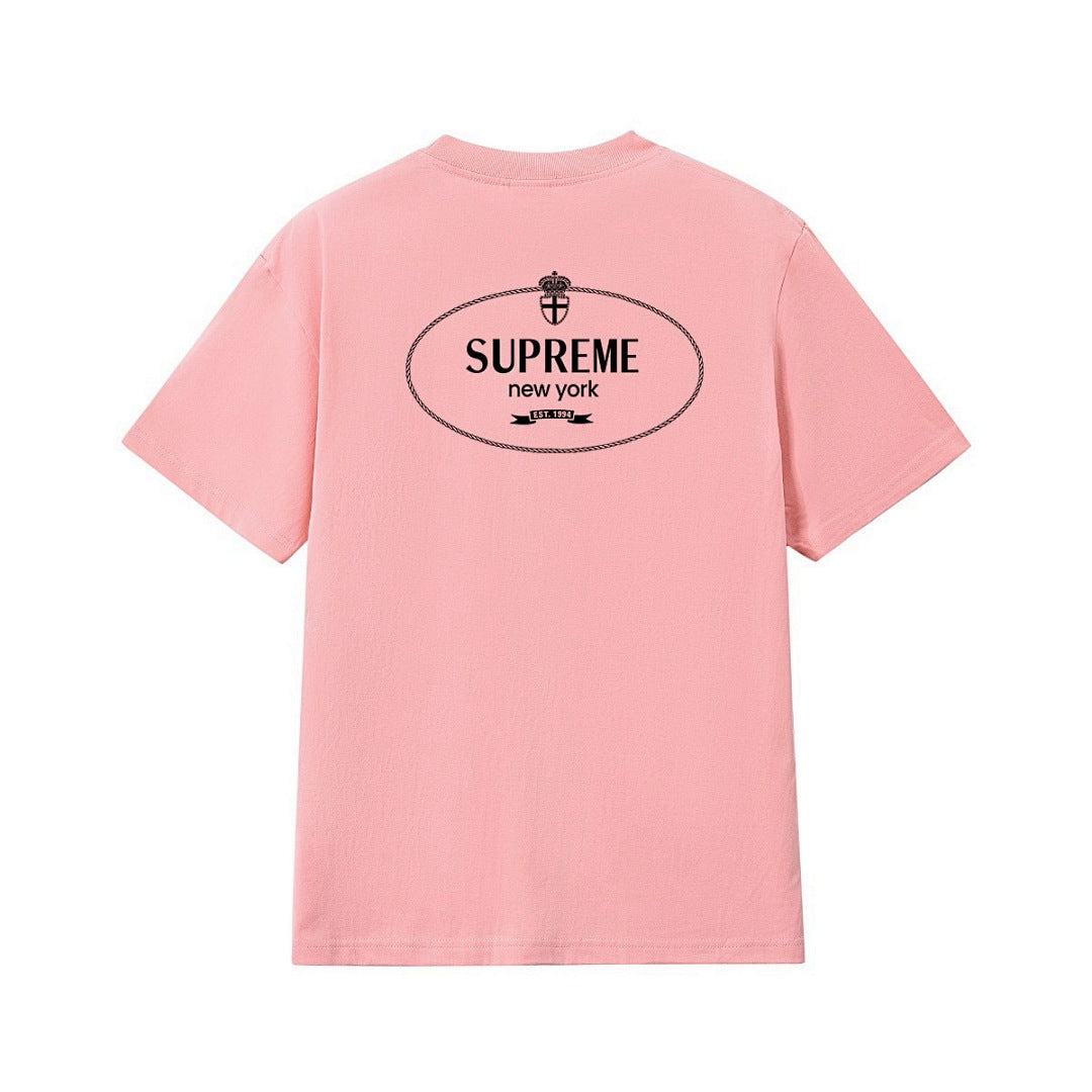 款号M249#p40💰 Supreme 24FW Crest Tee 徽章字母印花LOGO短袖T恤 宽松版型 采用260克精梳棉双纱 从面料到辅料全部三标齐全跟足ZP 进口松井公司浆料印花绝不开裂 - view 5