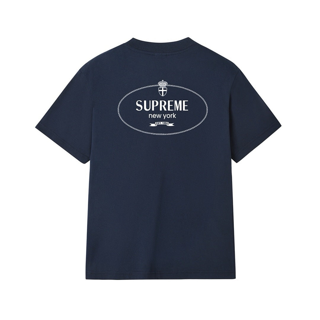 款号M249#p40💰 Supreme 24FW Crest Tee 徽章字母印花LOGO短袖T恤 宽松版型 采用260克精梳棉双纱 从面料到辅料全部三标齐全跟足ZP 进口松井公司浆料印花绝不开裂 - view 6