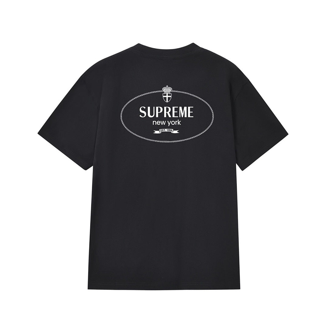 款号M249#p40💰 Supreme 24FW Crest Tee 徽章字母印花LOGO短袖T恤 宽松版型 采用260克精梳棉双纱 从面料到辅料全部三标齐全跟足ZP 进口松井公司浆料印花绝不开裂 - view 11
