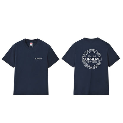 款号M250P40💰 Supreme 美式潮流风 宽松款T恤衫 男女同款 宽松版型 采用260克双纱纯棉 圆筒 从面料到辅料全部三标齐全跟足ZP 进口松井公司浆料印花绝不开裂 整件做法采用三针 - view 3