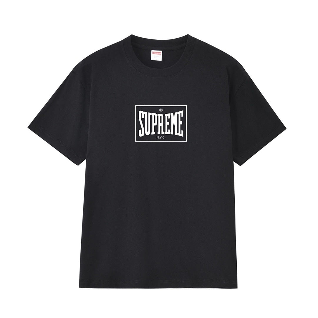 款号M254#p40💰 Supreme FW23 WEEK1 WARM UP TEE FW23 秋冬系列 纯色方格字母Logo印花圆领套头短袖美式潮流T恤 男女同款 宽松版型 采用260克双纱纯棉 - view 1