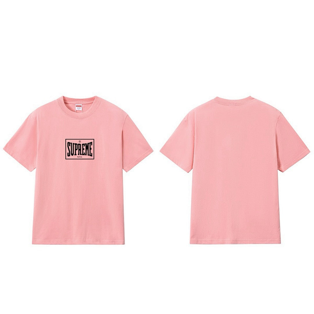 款号M254#p40💰 Supreme FW23 WEEK1 WARM UP TEE FW23 秋冬系列 纯色方格字母Logo印花圆领套头短袖美式潮流T恤 男女同款 宽松版型 采用260克双纱纯棉 - view 2