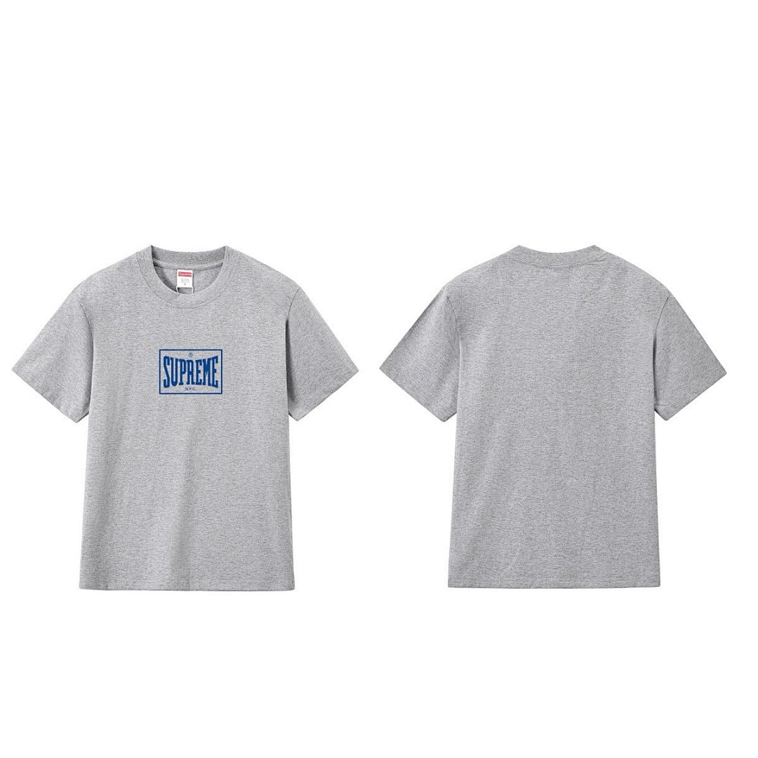 款号M254#p40💰 Supreme FW23 WEEK1 WARM UP TEE FW23 秋冬系列 纯色方格字母Logo印花圆领套头短袖美式潮流T恤 男女同款 宽松版型 采用260克双纱纯棉 - view 6