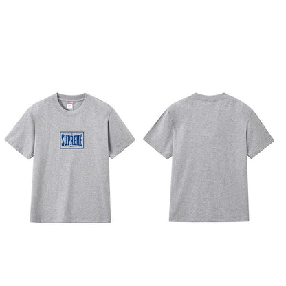 款号M254#p40💰 Supreme FW23 WEEK1 WARM UP TEE FW23 秋冬系列 纯色方格字母Logo印花圆领套头短袖美式潮流T恤 男女同款 宽松版型 采用260克双纱纯棉 - view 6