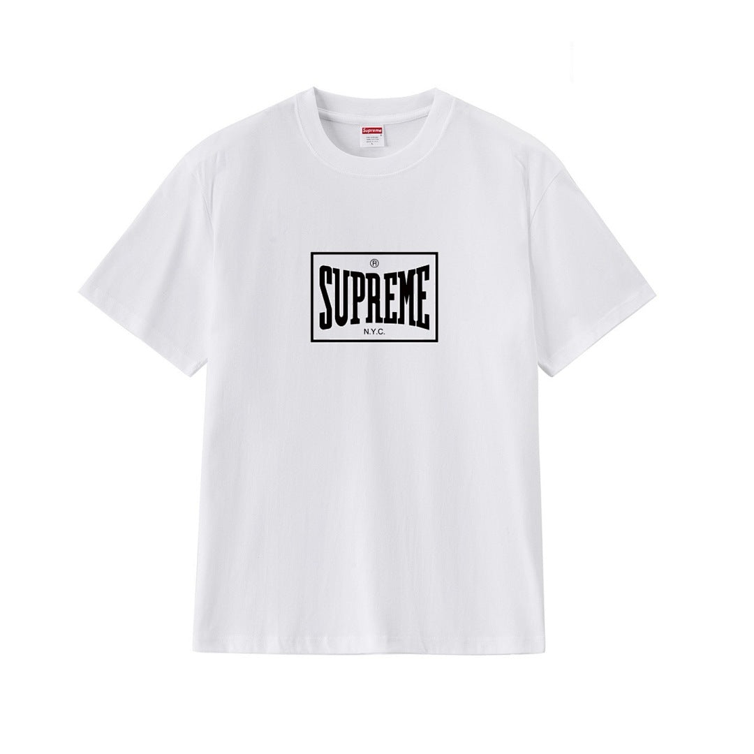 款号M254#p40💰 Supreme FW23 WEEK1 WARM UP TEE FW23 秋冬系列 纯色方格字母Logo印花圆领套头短袖美式潮流T恤 男女同款 宽松版型 采用260克双纱纯棉 - view 9