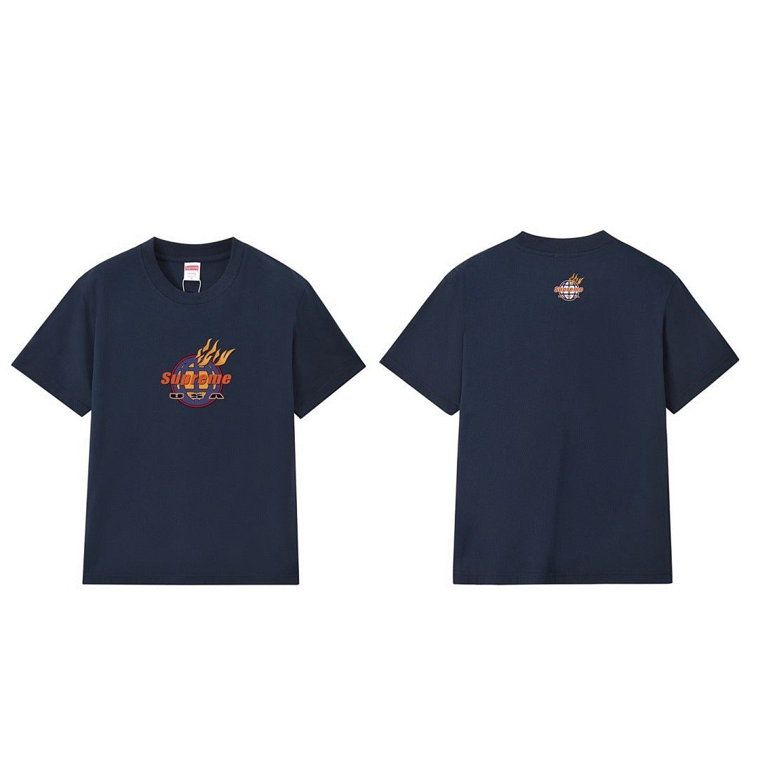 款号M259#p40💰 Supreme FW17 Fire Tee White 美式潮流火焰 LOGO短袖T恤 男女同款 宽松版型 采用260克双纱纯棉 圆筒 从面料到辅料全部三标齐全跟足ZP - view 3
