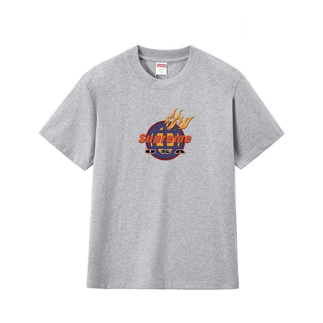 款号M259#p40💰 Supreme FW17 Fire Tee White 美式潮流火焰 LOGO短袖T恤 男女同款 宽松版型 采用260克双纱纯棉 圆筒 从面料到辅料全部三标齐全跟足ZP - view 7