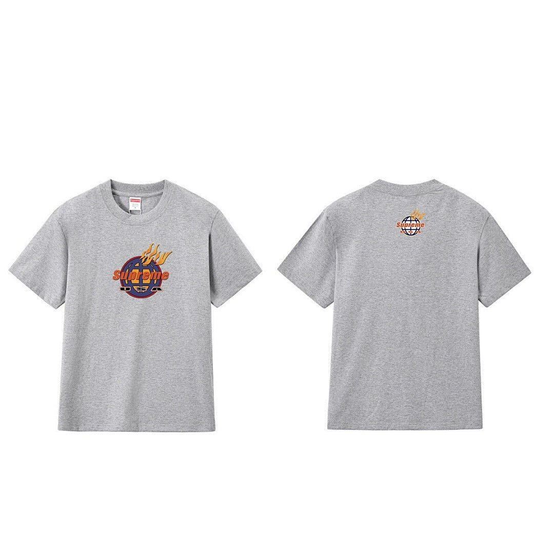 款号M259#p40💰 Supreme FW17 Fire Tee White 美式潮流火焰 LOGO短袖T恤 男女同款 宽松版型 采用260克双纱纯棉 圆筒 从面料到辅料全部三标齐全跟足ZP - view 9
