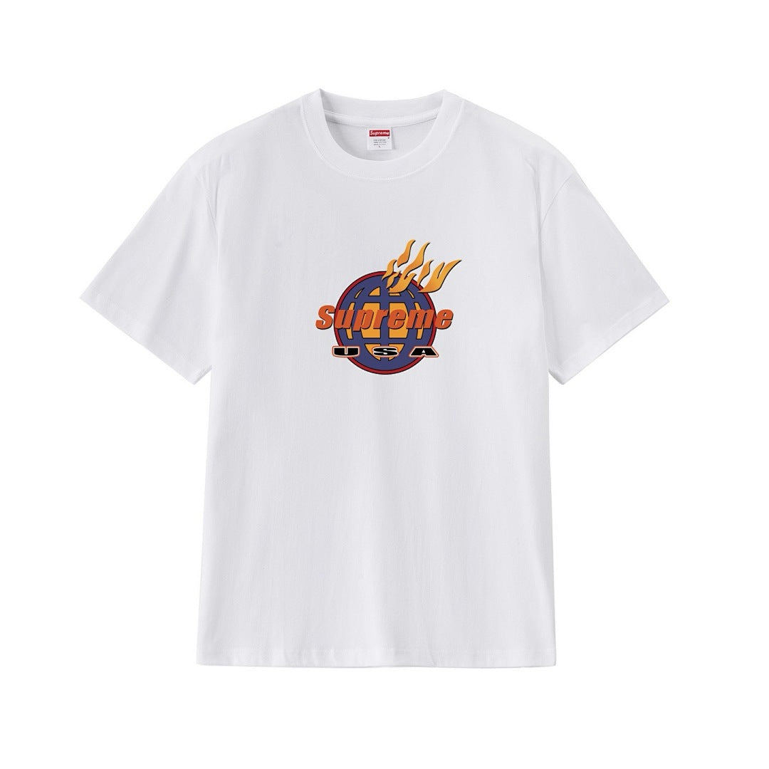 款号M259#p40💰 Supreme FW17 Fire Tee White 美式潮流火焰 LOGO短袖T恤 男女同款 宽松版型 采用260克双纱纯棉 圆筒 从面料到辅料全部三标齐全跟足ZP - view 12