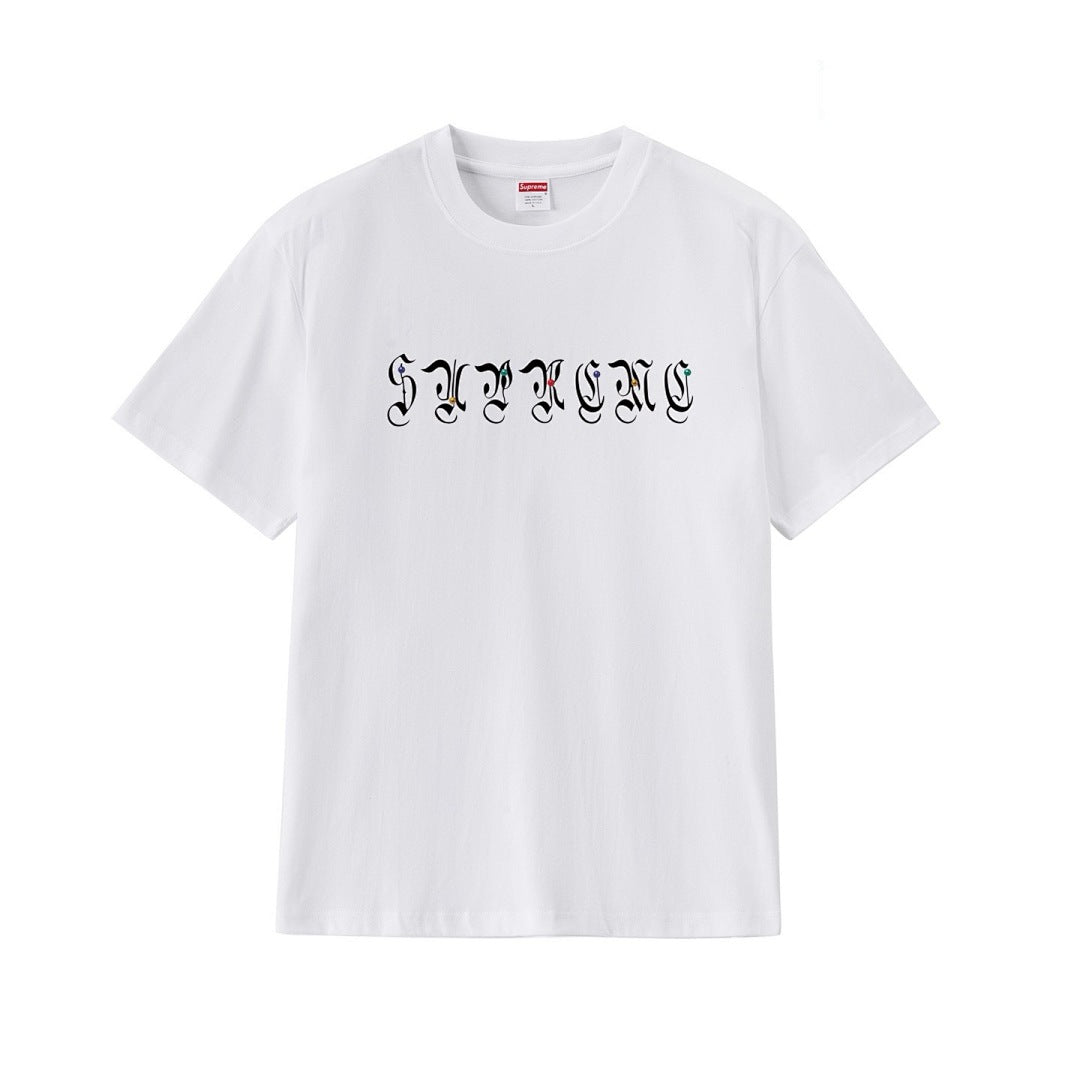 款号M261#p40💰 Supreme FW25 FW25 WEEK11 AOI Gems S/S Top 水钻印花标志圆领短袖T恤 男女同款 宽松版型 采用260克双纱纯棉 圆筒 从面料到辅料全部 - view 4