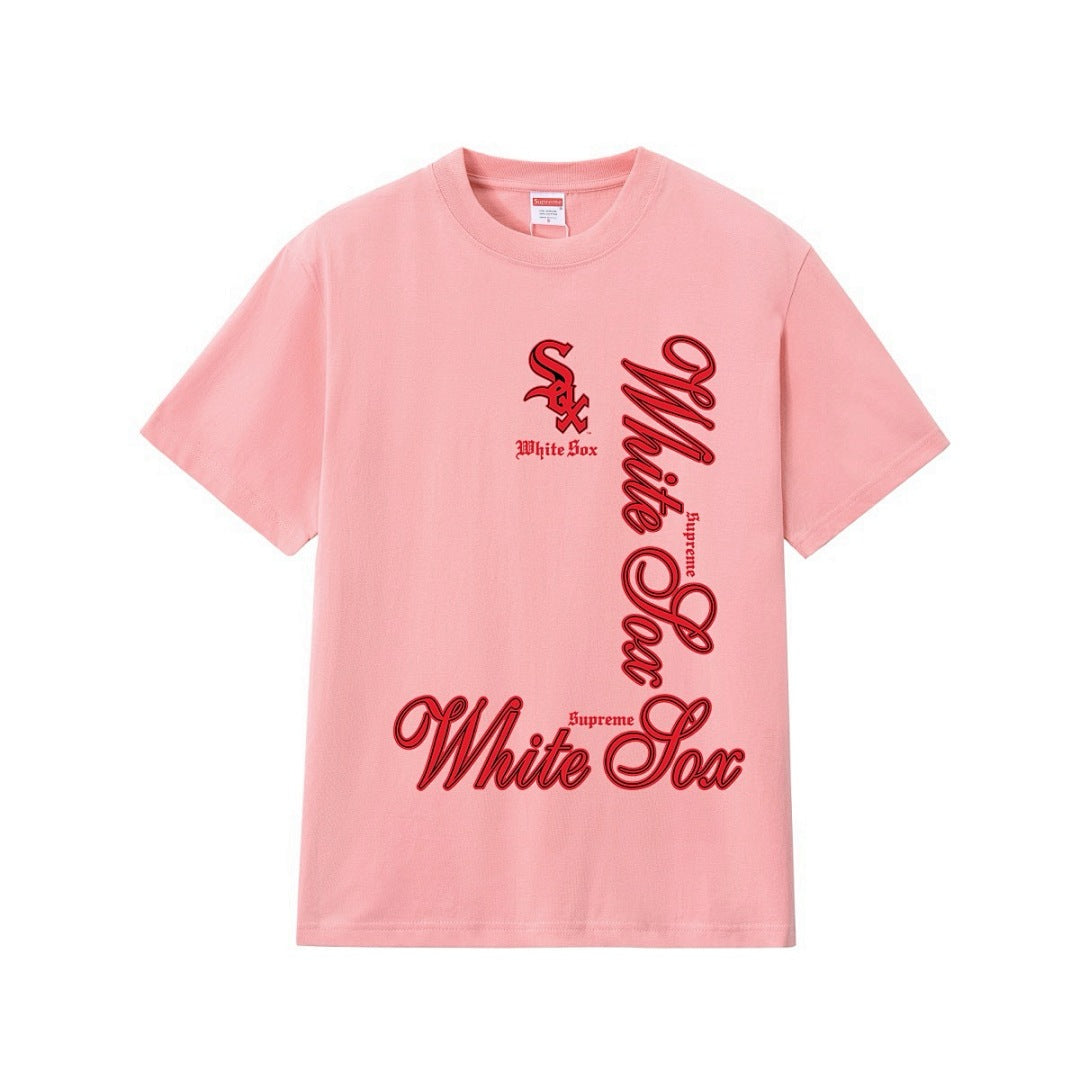 款号M266#p40💰 Supreme x MLB 冬季T恤系列 FW25 Week17 MLB Teams Tee NY 冬季T恤系列 圆领休闲正反英文字母印花短袖T恤 男女同款 宽松版型 采用2 - view 4