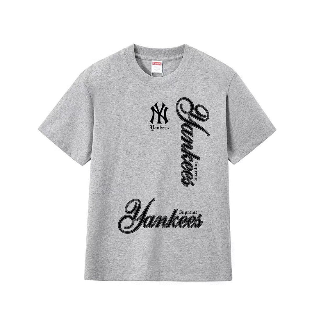 款号M266#p40💰 Supreme x MLB 冬季T恤系列 FW25 Week17 MLB Teams Tee NY 冬季T恤系列 圆领休闲正反英文字母印花短袖T恤 男女同款 宽松版型 采用2 - view 7