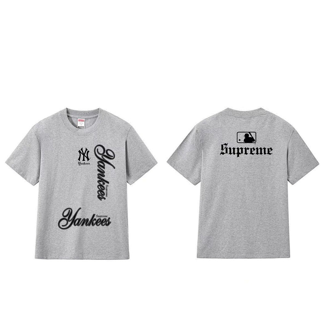 款号M266#p40💰 Supreme x MLB 冬季T恤系列 FW25 Week17 MLB Teams Tee NY 冬季T恤系列 圆领休闲正反英文字母印花短袖T恤 男女同款 宽松版型 采用2 - view 8