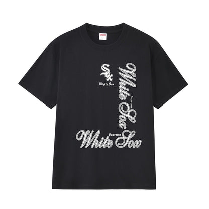 款号M266#p40💰 Supreme x MLB 冬季T恤系列 FW25 Week17 MLB Teams Tee NY 冬季T恤系列 圆领休闲正反英文字母印花短袖T恤 男女同款 宽松版型 采用2 - view 15