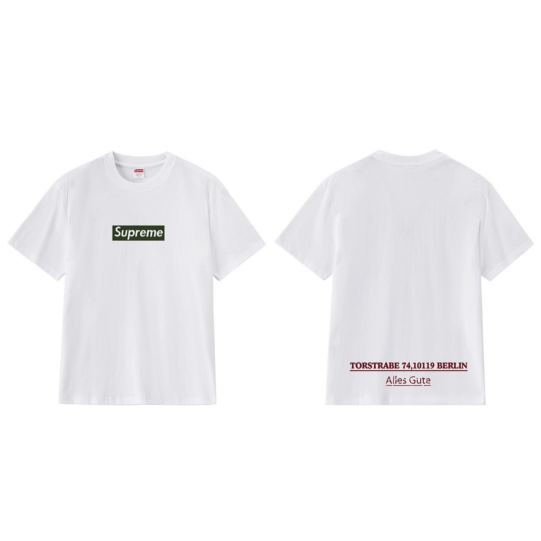 款号M268#p40💰 Supreme Week 12 柏林开业限定 Box Logo 徽标Logo圆领短袖美式潮流T恤 男女同款 宽松版型 采用260克双纱纯棉 圆筒 从面料到辅料全部三标齐全跟 - view 1