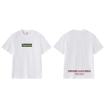 款号M268#p40💰 Supreme Week 12 柏林开业限定 Box Logo 徽标Logo圆领短袖美式潮流T恤 男女同款 宽松版型 采用260克双纱纯棉 圆筒 从面料到辅料全部三标齐全跟 - view 1