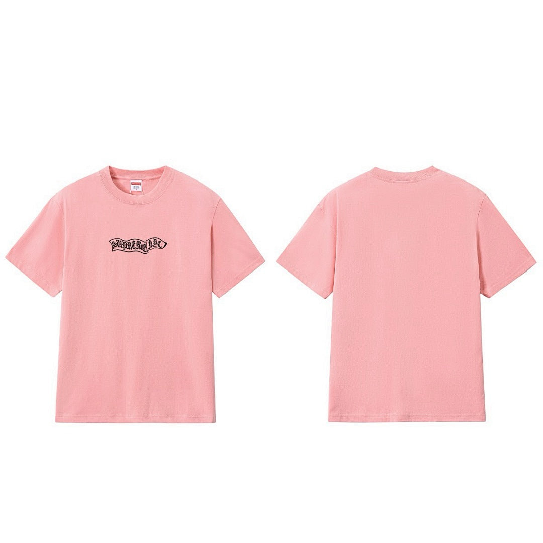 款号M269#p40💰 Supreme FW23 WEEK4 BANNER S/S TOP 旗帜Logo刺绣圆领短袖美式潮流T恤 男女同款 宽松版型 采用260克双纱纯棉 圆筒 从面料到辅料全部三 - view 1