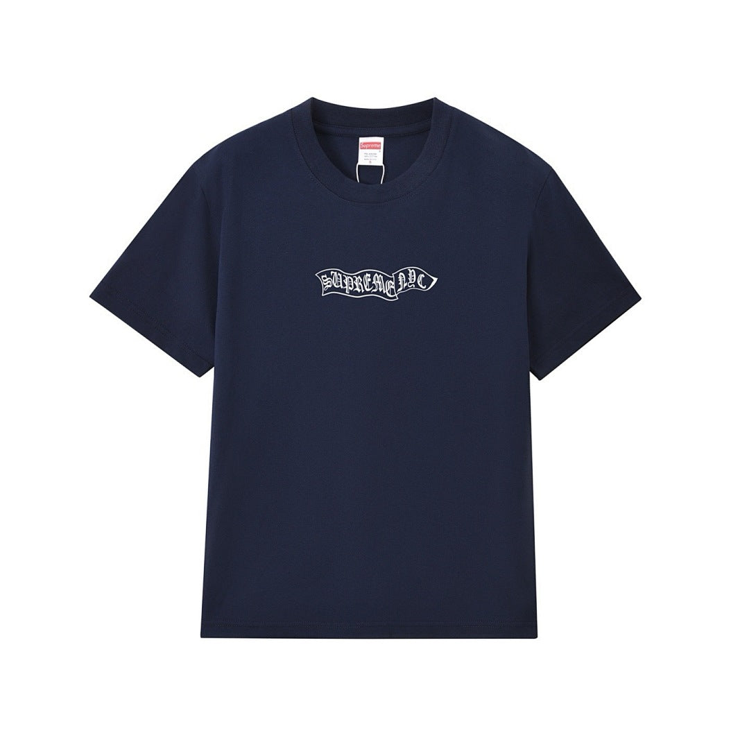 款号M269#p40💰 Supreme FW23 WEEK4 BANNER S/S TOP 旗帜Logo刺绣圆领短袖美式潮流T恤 男女同款 宽松版型 采用260克双纱纯棉 圆筒 从面料到辅料全部三 - view 2