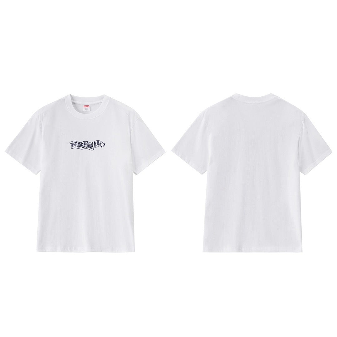 款号M269#p40💰 Supreme FW23 WEEK4 BANNER S/S TOP 旗帜Logo刺绣圆领短袖美式潮流T恤 男女同款 宽松版型 采用260克双纱纯棉 圆筒 从面料到辅料全部三 - view 9