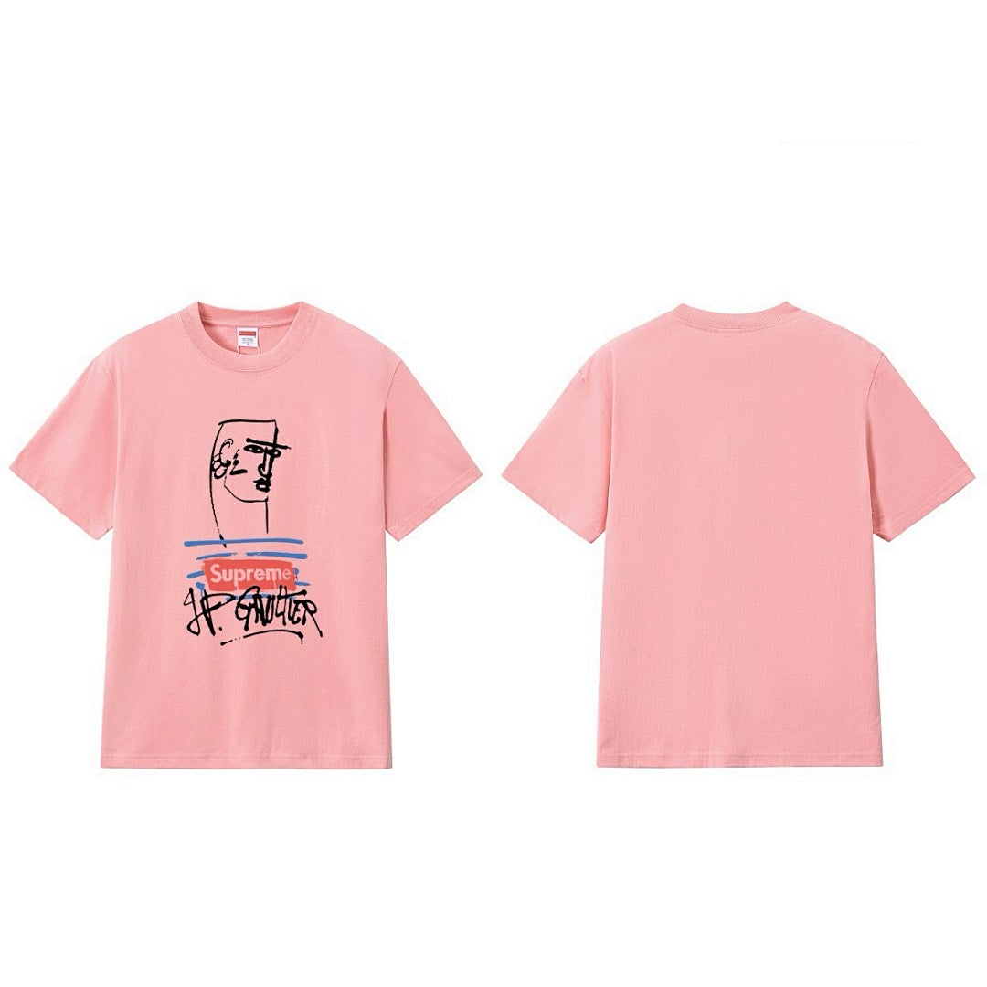 款号M277#p40💰 Supreme SS19 x Jean Paul Gaultier Tee Black 联名款 涂鸦印花短袖美式潮流T恤 男女同款 宽松版型 采用260克精梳棉双纱 从面料 - view 1