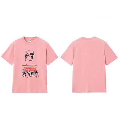 款号M277#p40💰 Supreme SS19 x Jean Paul Gaultier Tee Black 联名款 涂鸦印花短袖美式潮流T恤 男女同款 宽松版型 采用260克精梳棉双纱 从面料 - view 1