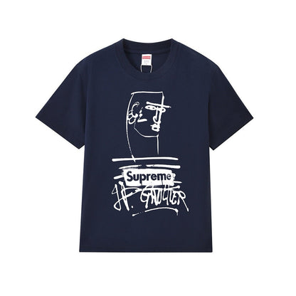 款号M277#p40💰 Supreme SS19 x Jean Paul Gaultier Tee Black 联名款 涂鸦印花短袖美式潮流T恤 男女同款 宽松版型 采用260克精梳棉双纱 从面料 - view 2