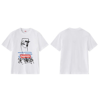 款号M277#p40💰 Supreme SS19 x Jean Paul Gaultier Tee Black 联名款 涂鸦印花短袖美式潮流T恤 男女同款 宽松版型 采用260克精梳棉双纱 从面料 - view 5