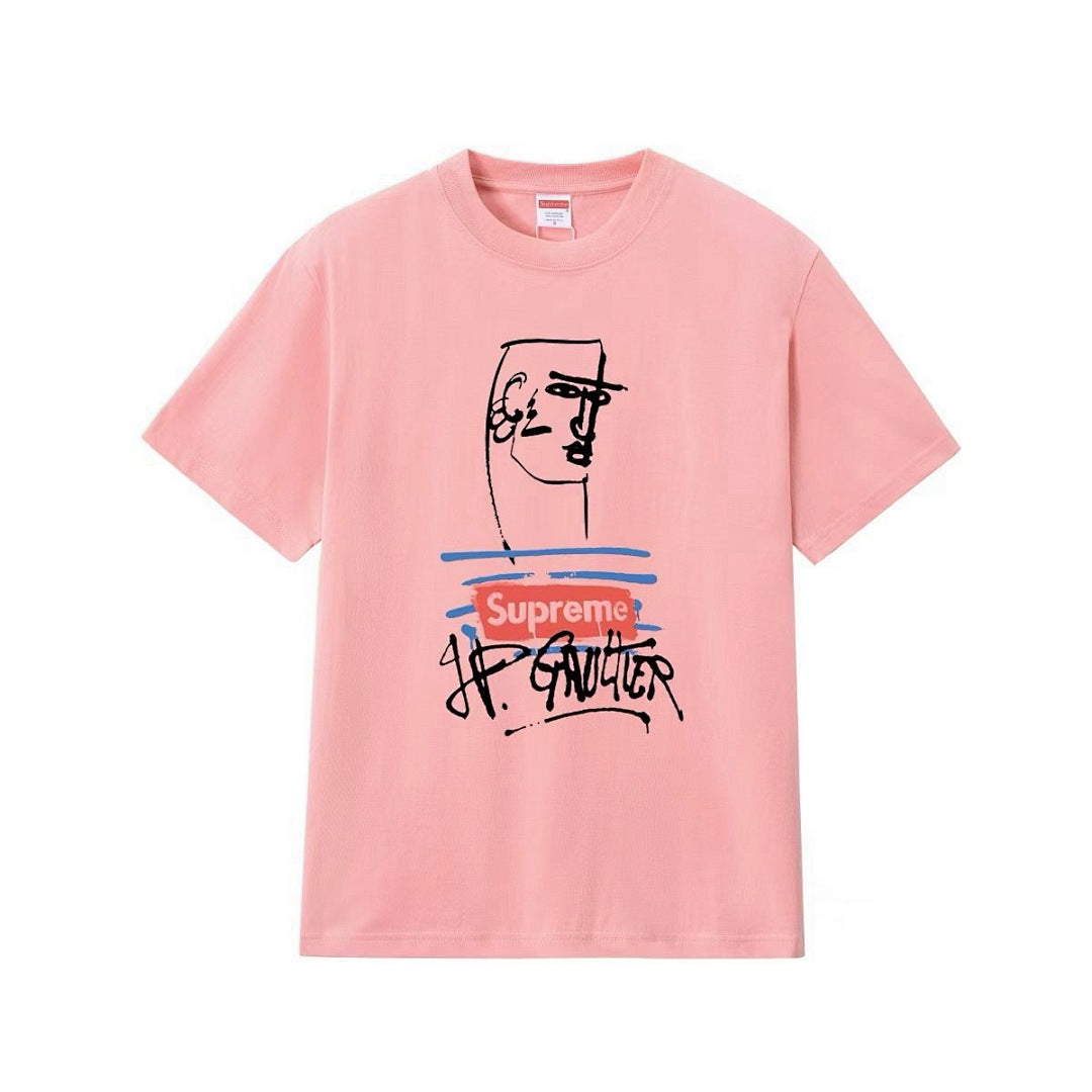 款号M277#p40💰 Supreme SS19 x Jean Paul Gaultier Tee Black 联名款 涂鸦印花短袖美式潮流T恤 男女同款 宽松版型 采用260克精梳棉双纱 从面料 - view 6
