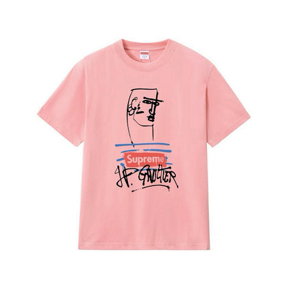 款号M277#p40💰 Supreme SS19 x Jean Paul Gaultier Tee Black 联名款 涂鸦印花短袖美式潮流T恤 男女同款 宽松版型 采用260克精梳棉双纱 从面料 - view 6